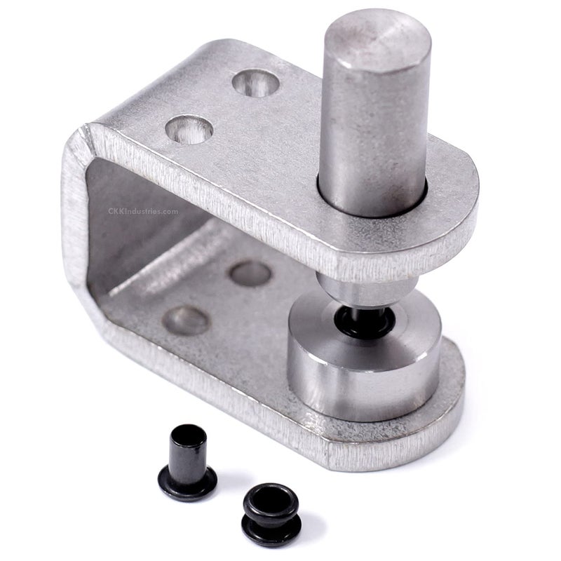 HolsterSmith Eyelet Setting Tool & Eyelet Combo - (1) [ #6 3-Piece Eyelet Setting Tool (3/16 Inch) ] + (100) [#6-9 Black Eyelets (3/16 Inch Diameter)] - for Holster Making, Sewing, Tents, Banners, Sails, etc. - Image 5